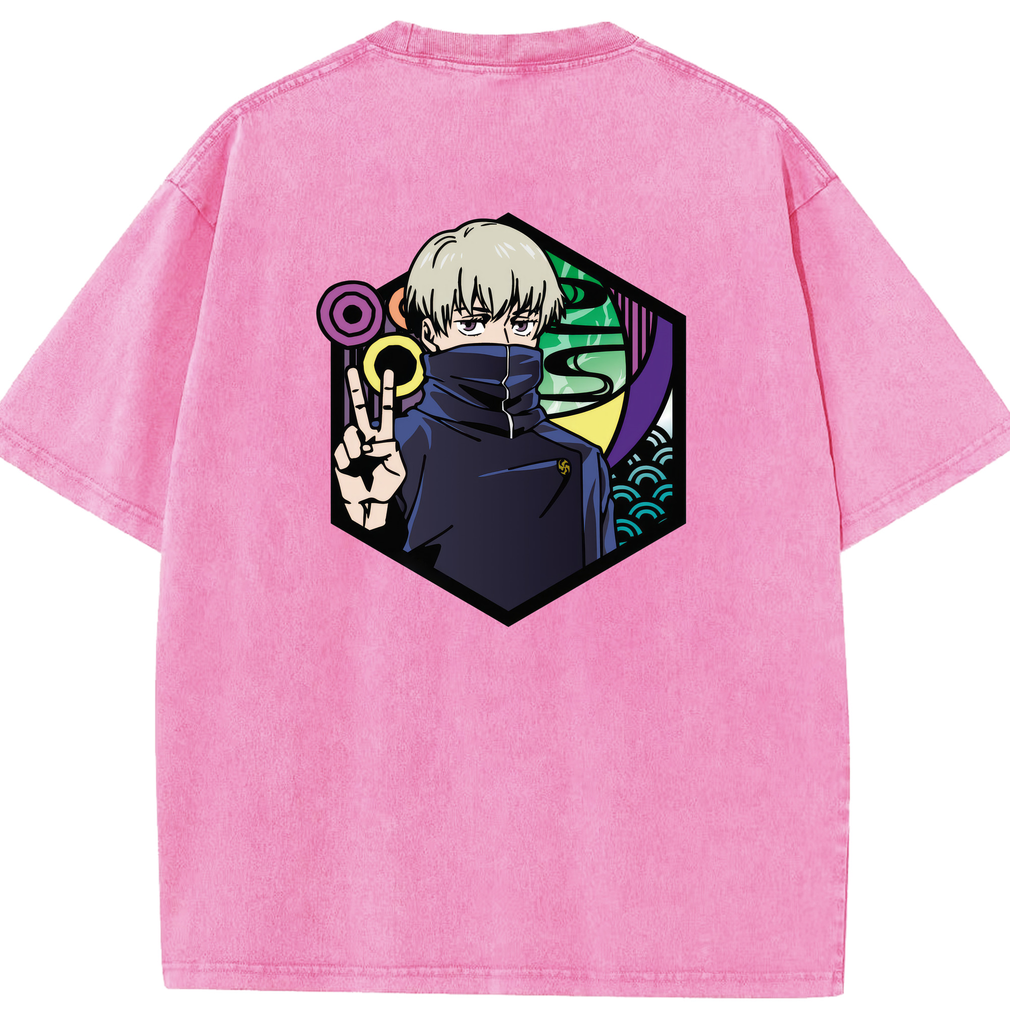 （画像用） 呪術廻戦 Jujutsu Kaisen 綿100% ヴィンテージ風 半袖Tシャツ（背面プリント）